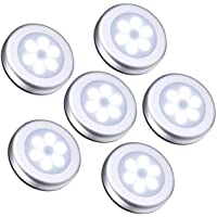 Oria Luz de Noche con Sensor de Movimiento- Luces Nocturnas 6 LED de Pilas con Almohadillas Adhesivas y Imán Integrado…